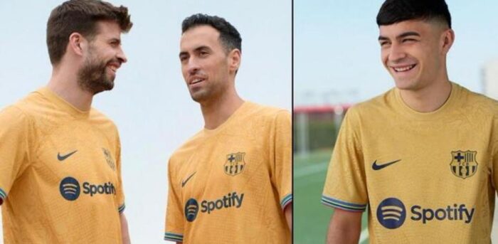 قميص برشلونة الذهبي