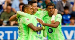 ثلاثي برشلونة , رافينيا و لامين و ليفاندوفسكي
