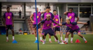 لامين يامال في تدريبات برشلونة