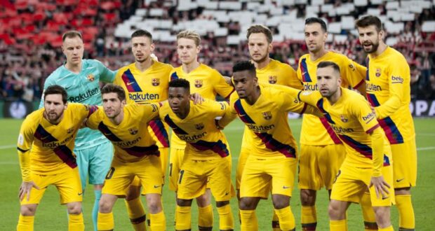 التشكيلة الأساسية لبرشلونة في ربع نهائي كأس ملك إسبانيا 2019-20، وهي المباراة التي فاز بها أتليتيك 1-0.