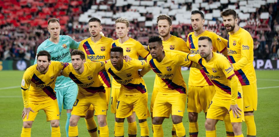 التشكيلة الأساسية لبرشلونة في ربع نهائي كأس ملك إسبانيا 2019-20، وهي المباراة التي فاز بها أتليتيك 1-0.