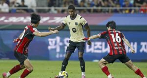 ماركوس راشفورد، خلال المباراة الودية بين برشلونة ونادي إف سي سيؤول