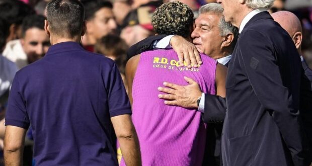 لابورتا و لامين يامال في تدريبا الكامب نو