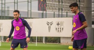 إريك غارسيا وجيرارد مارتن، خلال جلسة تدريبية