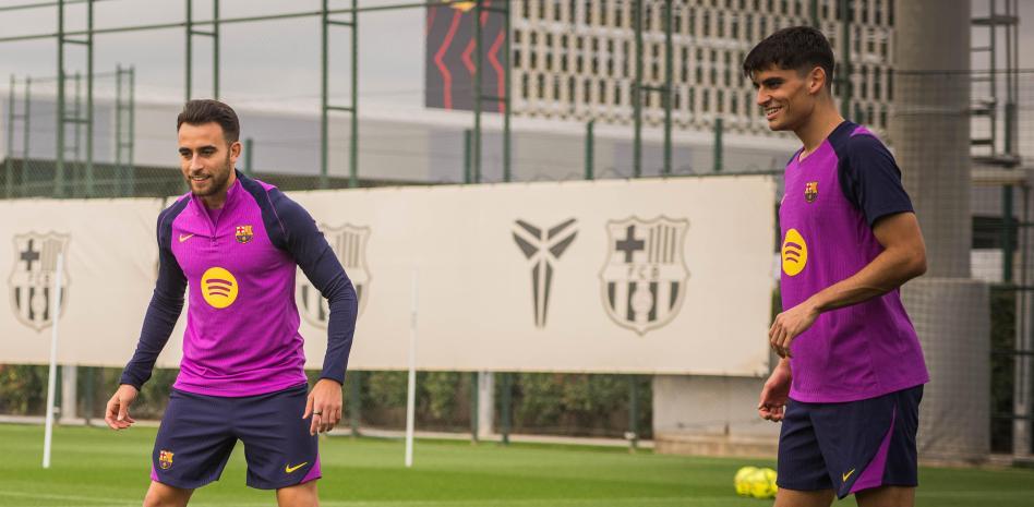 إريك غارسيا وجيرارد مارتن، خلال جلسة تدريبية