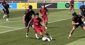مباراة برشلونة التدريبية