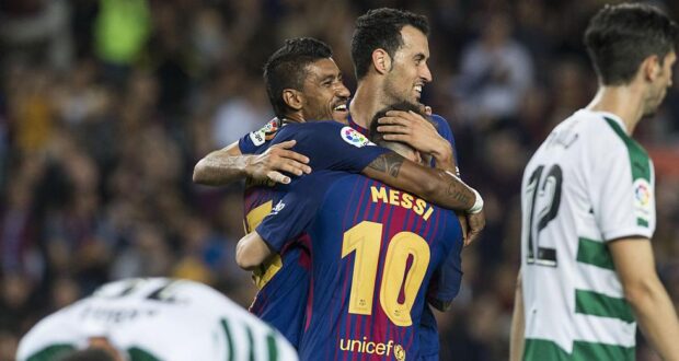 برشلونة بدأ موسم 2017-18 بـ20 هدفًا.. وهذه الحكاية 1 ميسي , بوسكيتس و باولينيو